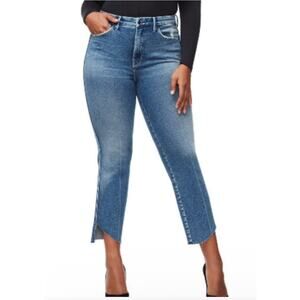 Good American Jeans 12 31 Good Curve Raw Split Hem